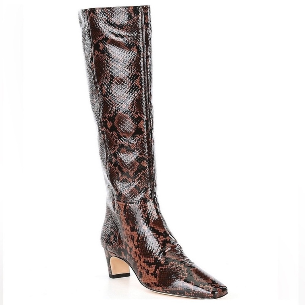 🆕 Antonio Melani snake patent leather knee high dress boots. - Picture 4 of 16